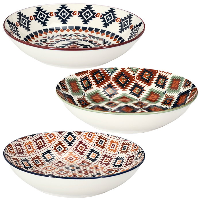 Home Deco Factory Plato Hondo Porcelana 20 cm, Colección Mirage, Apto Lavavajillas y Microondas