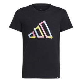 Camiseta de Manga Corta Infantil Adidas Negro 3-4 Años