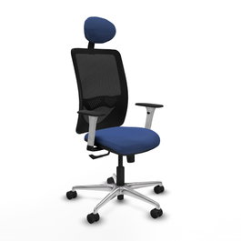 PIQUERAS Y CRESPO Silla de oficina Zulema con mecanismo Sincro, Azul marino y Negro
