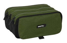 Portatodo Triple Safta Dark forest Negro Verde 21,5 x 10 x 8 cm