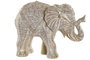 DKD Home Decor Figura de Elefante en Resina Blanco y Dorado