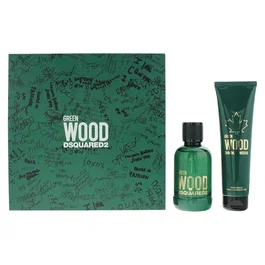 Dsquared 2 Green Wood Set para Hombre con Eau De Toilette y Gel de Ducha