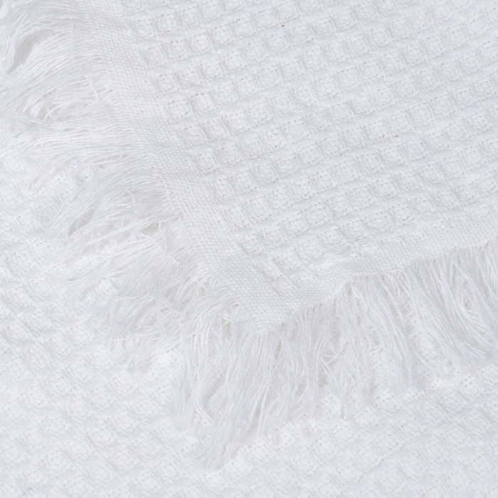 Plaid Panal Blanco Algodón Decoración 280 X 260 cm