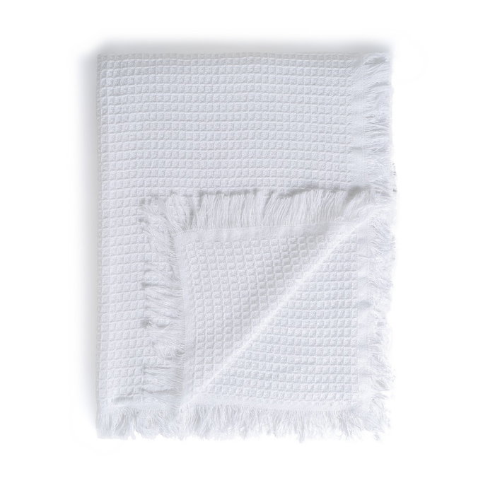 Plaid Panal Blanco Algodón Decoración 280 X 260 cm