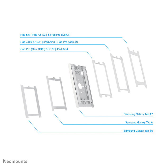Neomounts WL15-650WH1 Soporte de Tablet para Pared Blanco, Ajustable 9.7-11 pulgadas