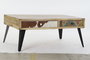 DKD Home Decor Mesa Centro Colonial 70x46x110 cm Mango Metal Marron Negro