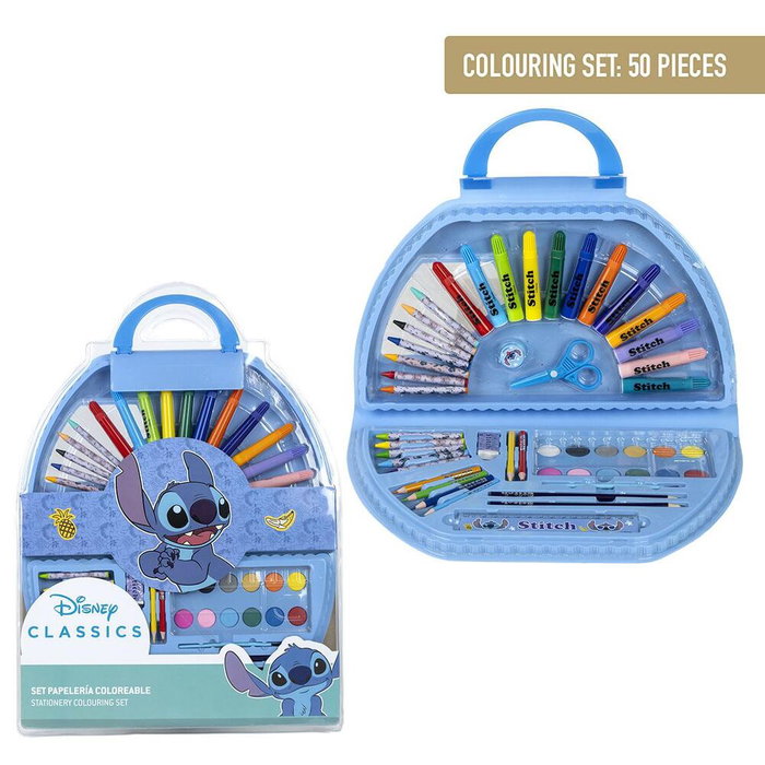 Cerdá Set de Papelería Coloreable Stitch 50 Piezas