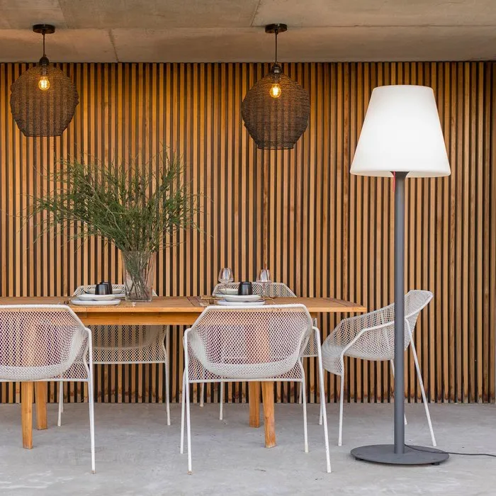 Lumisky STANDY W180 Lámpara de Pie para Exteriores Cableada, Casquillo LED E27, Altura 180 cm, Base Metálica