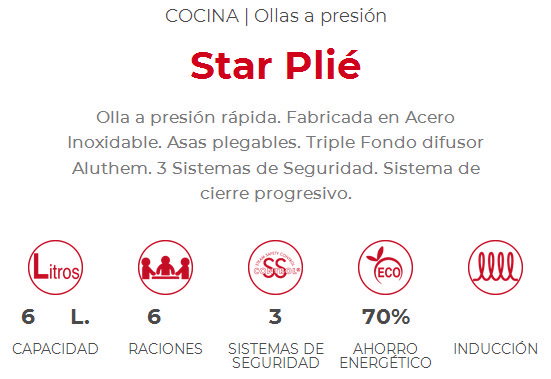 MAGEFESA Olla a presión Star Plie 6 litros MAGEFESA Olla a presión Star Plie 6 litros