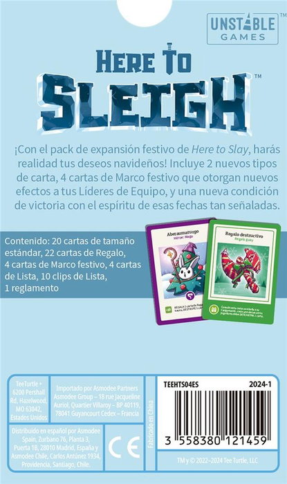 TeeTurtle TEEHTS04ES Here To Sleigh Expansión Navideña Juego de Cartas para 2-4 Jugadores (+10 años) Duración 30-60 min Español