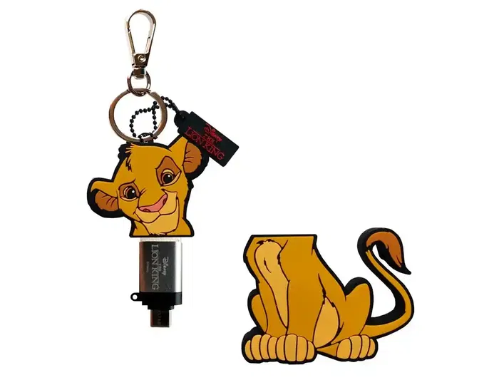 Wondee The Lion King Simba Memoria USB 32GB Llavero Pendrive con Adaptador USB C