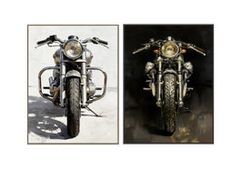 DKD Home Decor Cuadro Lienzo Pino Moto Surtido de 2 Unidades
