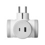 ORNO Ladron de 2 tomas Schuko y 1 toma USB-A y USB-C, modelo ORAE13281(gs)/g, alargador con puertos de carga rapida