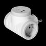 ORNO Ladron de 2 tomas Schuko y 1 toma USB-A y USB-C, modelo ORAE13281(gs)/g, alargador con puertos de carga rapida