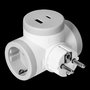 ORNO Ladron de 2 tomas Schuko y 1 toma USB-A y USB-C, modelo ORAE13281(gs)/g, alargador con puertos de carga rapida