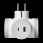 ORNO Ladron de 2 tomas Schuko y 1 toma USB-A y USB-C, modelo ORAE13281(gs)/g, alargador con puertos de carga rapida