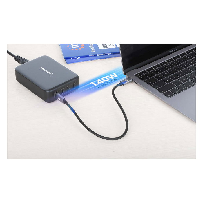 MANHATTAN Estación de carga GaN USB Power Delivery 240 W 4 puertos USB-C MANHATTAN Estación de carga GaN USB Power Delivery 240 W 4 puertos USB-C