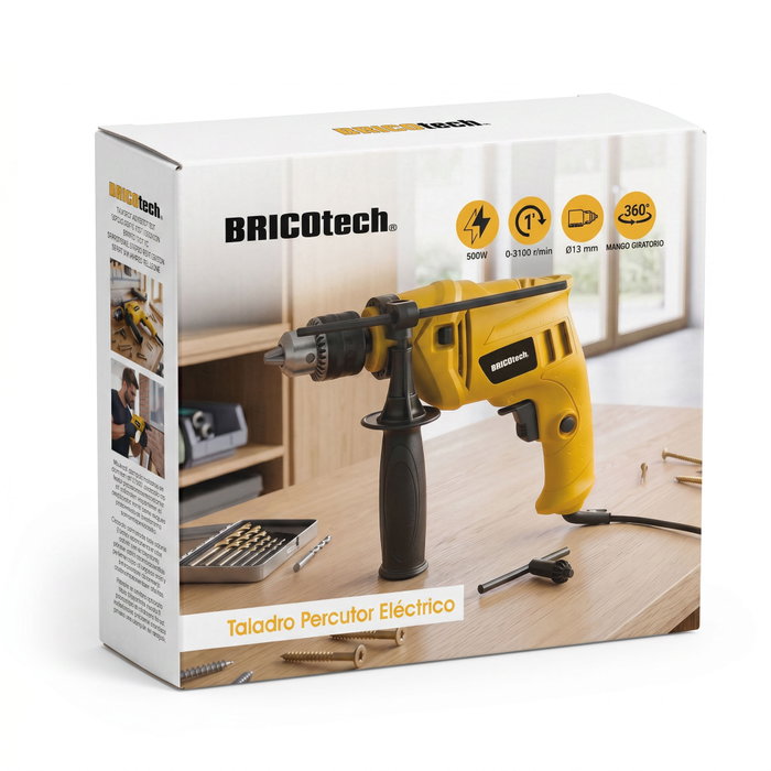 Bricotech Taladro Percutor 500W