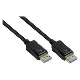GoodConnections Alcasa DP20-005 Cable DisplayPort 1.2a 0.5 m, 4K UHD 3840 x 2160 a 240 Hz, 8K a 60 Hz, 54 Gbit/s, Macho a Macho, Negro