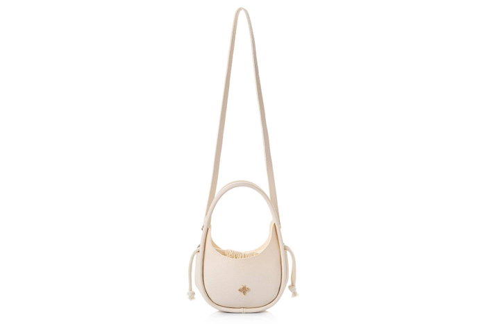 Lucky Bees Bolso de Hombro Crema en Cuero de Polivinilo Elegante y Versátil