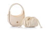 Lucky Bees Bolso de Hombro Crema en Cuero de Polivinilo Elegante y Versátil