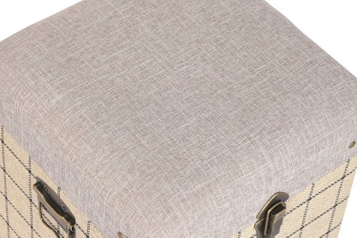 DKD Home Decor Baul Scandi Beige Negro 40 x 44 x 80 cm Set 3