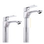 Grifo de lavabo monomando clásico cromado con caño bajo