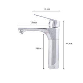 Grifo de lavabo monomando clásico cromado con caño bajo