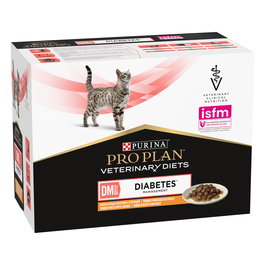 Proplan Feline DM Pouch Pollo 10x85gr Bajo en Hidratos de Carbono para Gatos Diabéticos