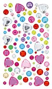 FIXO KIDS Figuras Adhesivas Brillantes Corazones y Círculos Colores Surtidos
