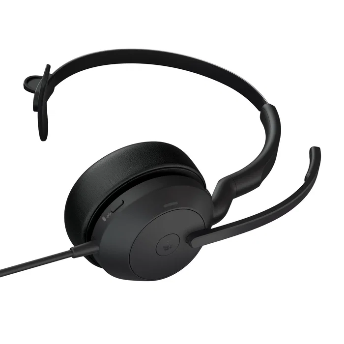 Jabra Evolve2 50 Auriculares Diadema para Oficina y Llamadas, Cancelación Activa de Ruido (ANC), Conectividad Dual USB/Bluetooth, Negro