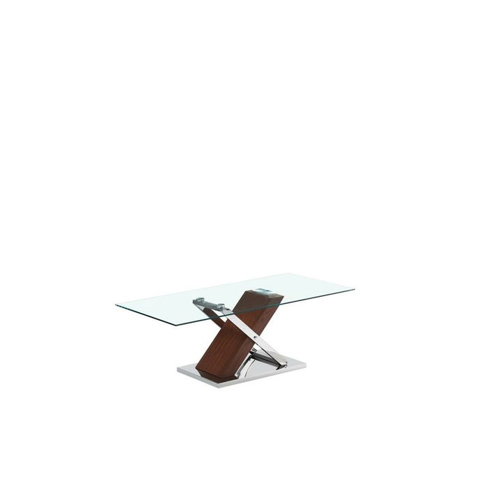 DKD Home Decor Mesa de Centro Símil Madera Marrón Oscuro y Plateado