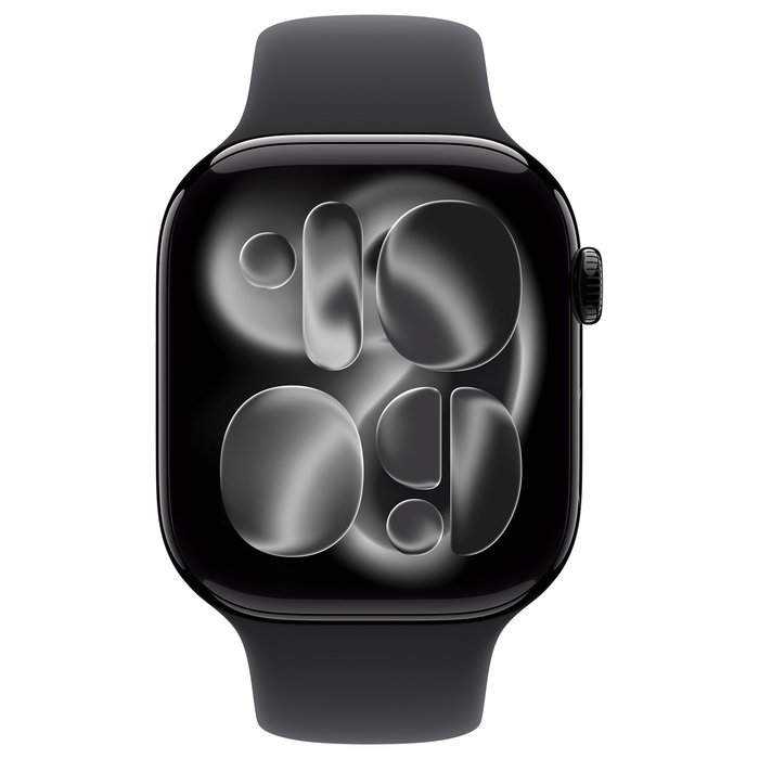 Apple Watch S11 Aluminium 46mm Diamantschwarz (Sportarmband schwarz M/L)