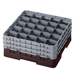 CAMBRO Cesta de lavado 25 comp. 3 alturas Castaño