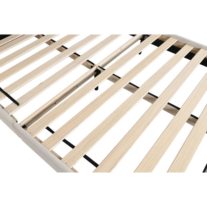 DKD Home Decor Cama de Poliéster y Madera Crudo con Colchón 150x200