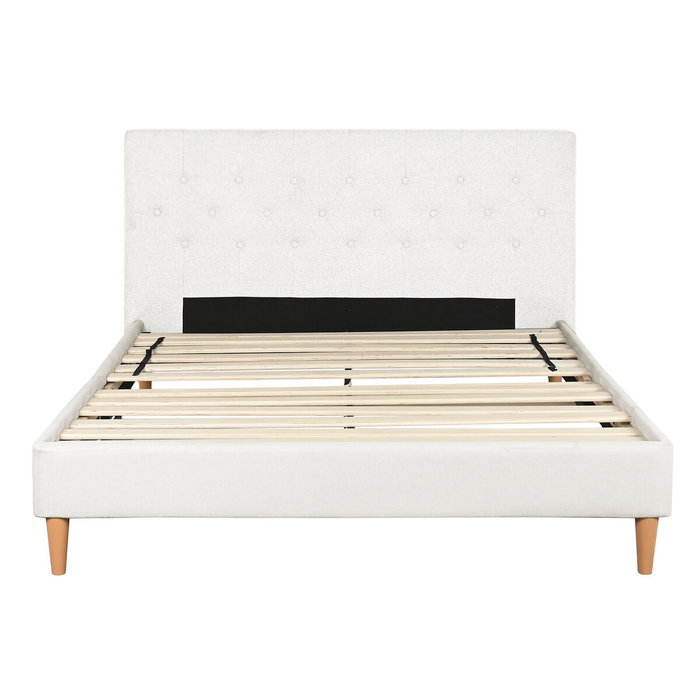 DKD Home Decor Cama de Poliéster y Madera Crudo con Colchón 150x200