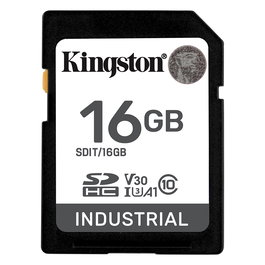 Kingston HC Industrial -40C to 85C 16GB Tarjeta SDHC Clase 10 UHS-I U3 V30 A1 Velocidad Lectura 100MB/s Escritura 80MB/s