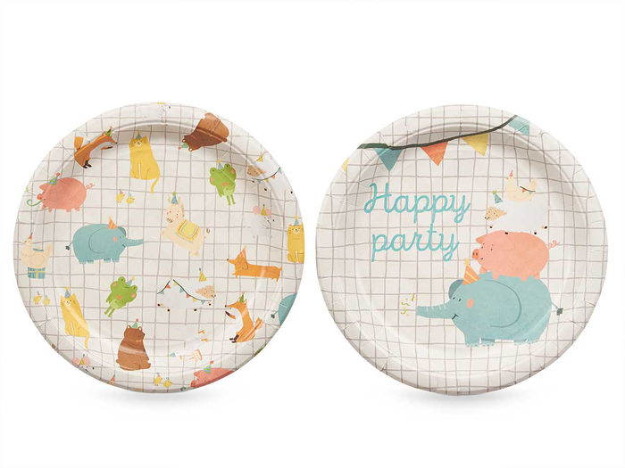 ARTE REGAL Set 6 Platos de Papel Infantiles Surtidos 22 cm (Set de 24)