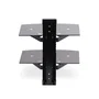 StarTech.com Estante para Montaje en Pared 2B-WALL-MOUNT-SHELF - 2 Estanterías de Vidrio, Negro, Soporta 7 kg