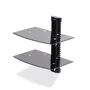 StarTech.com Estante para Montaje en Pared 2B-WALL-MOUNT-SHELF - 2 Estanterías de Vidrio, Negro, Soporta 7 kg