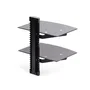 StarTech.com Estante para Montaje en Pared 2B-WALL-MOUNT-SHELF - 2 Estanterías de Vidrio, Negro, Soporta 7 kg