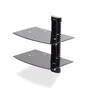 StarTech.com Estante para Montaje en Pared 2B-WALL-MOUNT-SHELF - 2 Estanterías de Vidrio, Negro, Soporta 7 kg