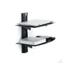 StarTech.com Estante para Montaje en Pared 2B-WALL-MOUNT-SHELF - 2 Estanterías de Vidrio, Negro, Soporta 7 kg