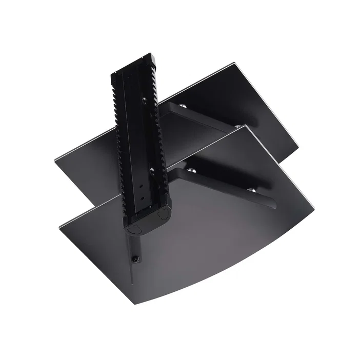 StarTech.com Estante para Montaje en Pared 2B-WALL-MOUNT-SHELF - 2 Estanterías de Vidrio, Negro, Soporta 7 kg