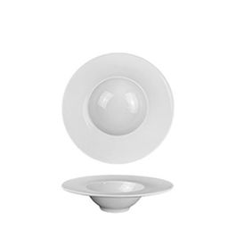 Summa Fineline Plato Hondo de Porcelana Fine China 23 cm, Colección Fineline, Blanco Marfil, Diámetro 23 cm (Set de 6)