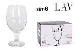 Lav Set de 6 Copas de Cerveza Misket, Capacidad 400 cc, Dimensiones: 17.9 cm Ancho x 17 cm Alto x 26.1 cm Largo (4 Cajas)