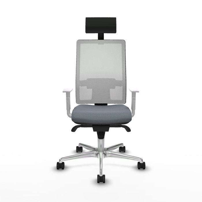 PIQUERAS Y CRESPO Silla de oficina Horna con mecanismo Sincro, Gris y Blanco PIQUERAS Y CRESPO Silla de oficina Horna con mecanismo Sincro, Gris y Blanco