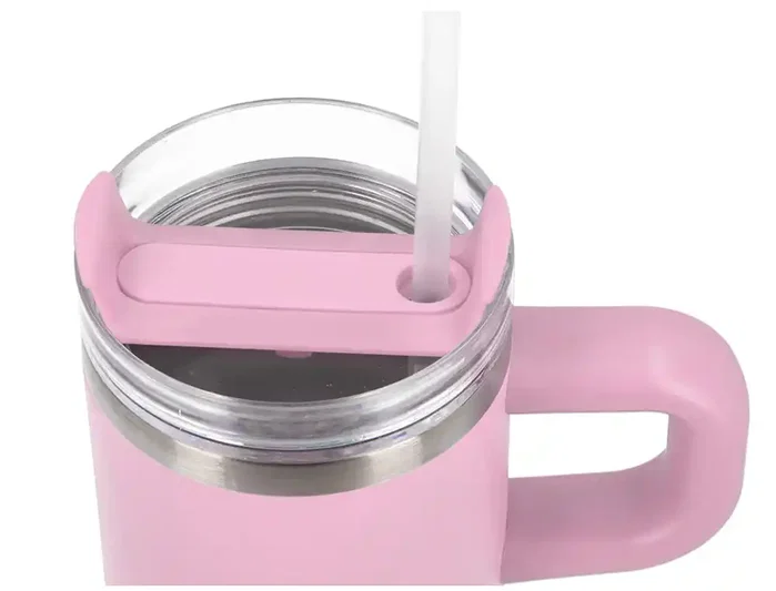 Antartik Taza térmica Pulse con asa y pajita, Rosa, 570 ml Antartik Taza térmica Pulse con asa y pajita, Rosa, 570 ml