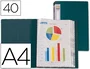 Liderpapel Carpeta con 40 fundas de polipropileno Verde DIN A4