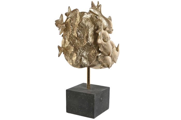 DKD Home Decor Figura Resina Hipo Dorado y Negro